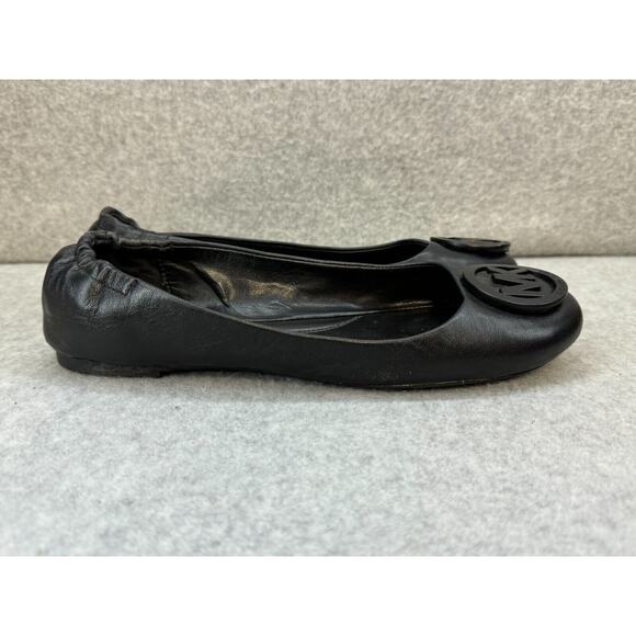 Michael Kors Lindsay Ballet All Black Leather Flats Blackout US 7.5 - EU 37 - Picture 5 of 11